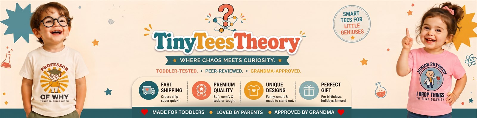 TinyTeesTheory — smart tees for little geniuses